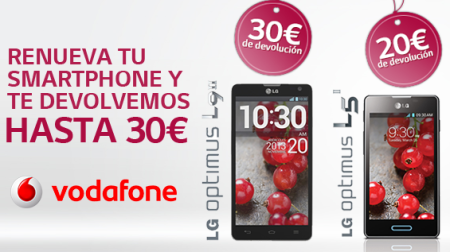 LG regala hasta 30€ al comprar un terminal Optimus L5 II o L9 II de Vodafone