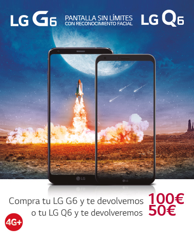 Vodafone y LG regalan hasta 100 € al comprar un LG G6 o Q6
